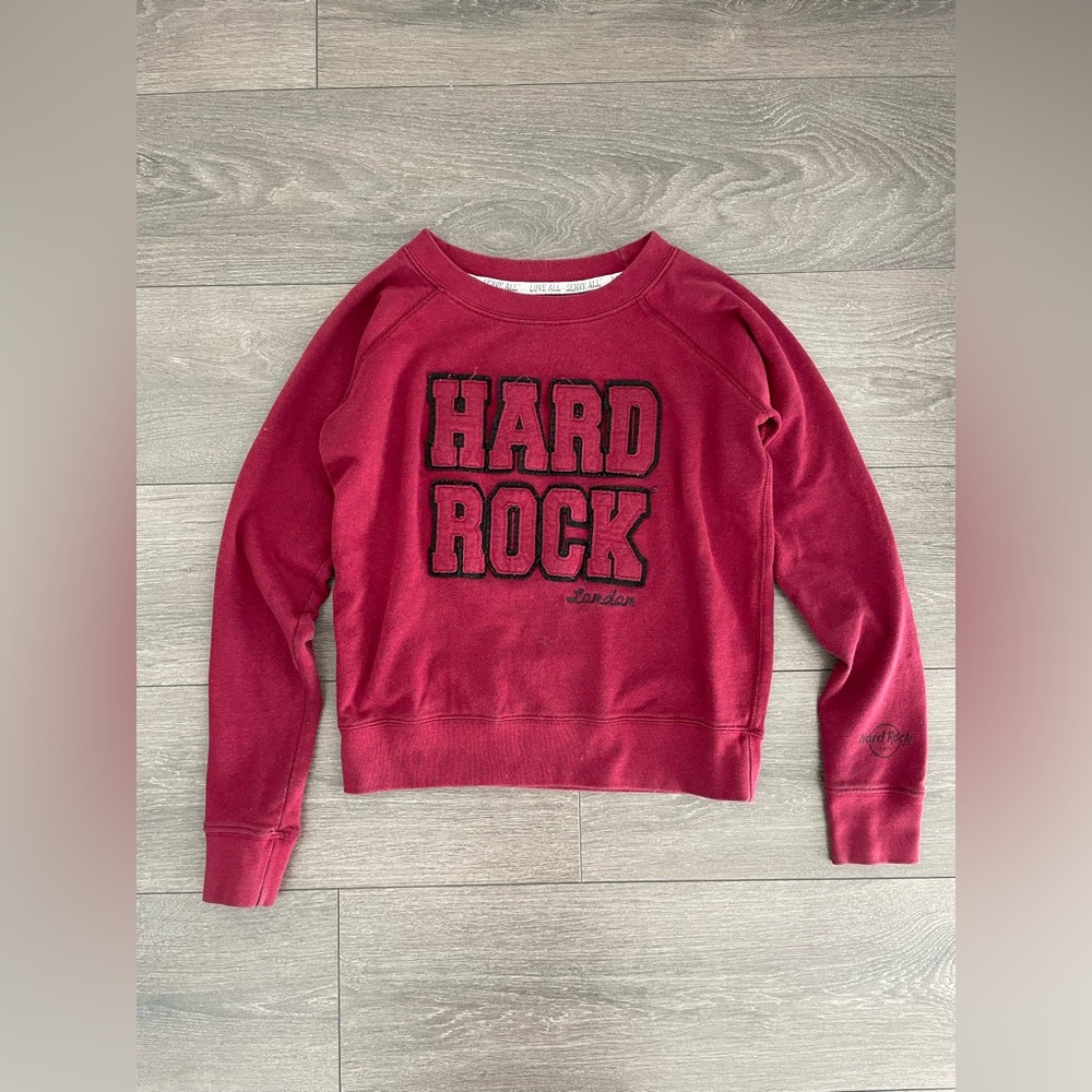Hard Rock Cafe Women's Red Sweater London UK small S